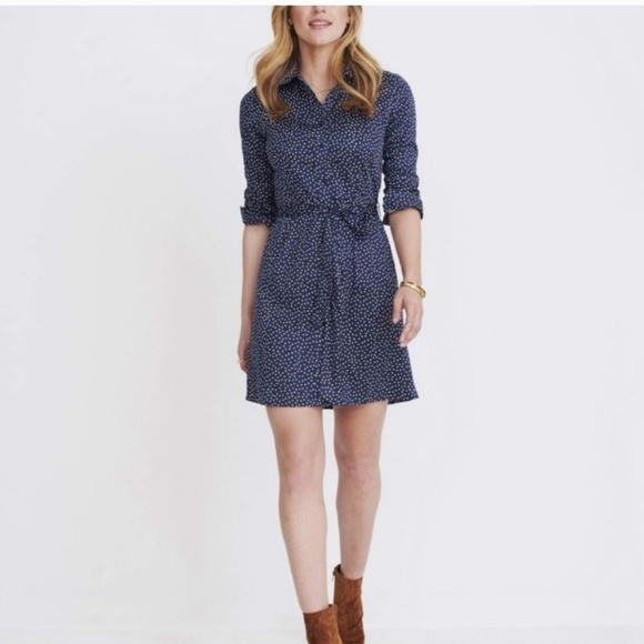 UNTUCKit Maryn Button Down Belted Pocketed Preppy Office Party Mini Dress 0 - Picture 1 of 8
